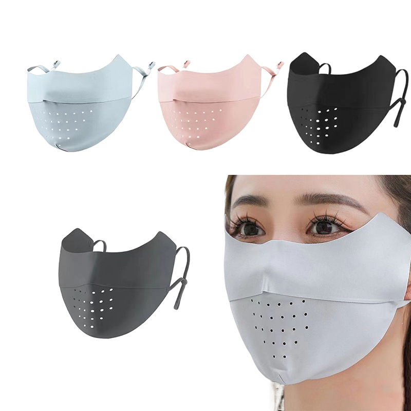 Ice Silk Face Mask UV Sun Prot - Sports Mask Breathable ulasan dan harga